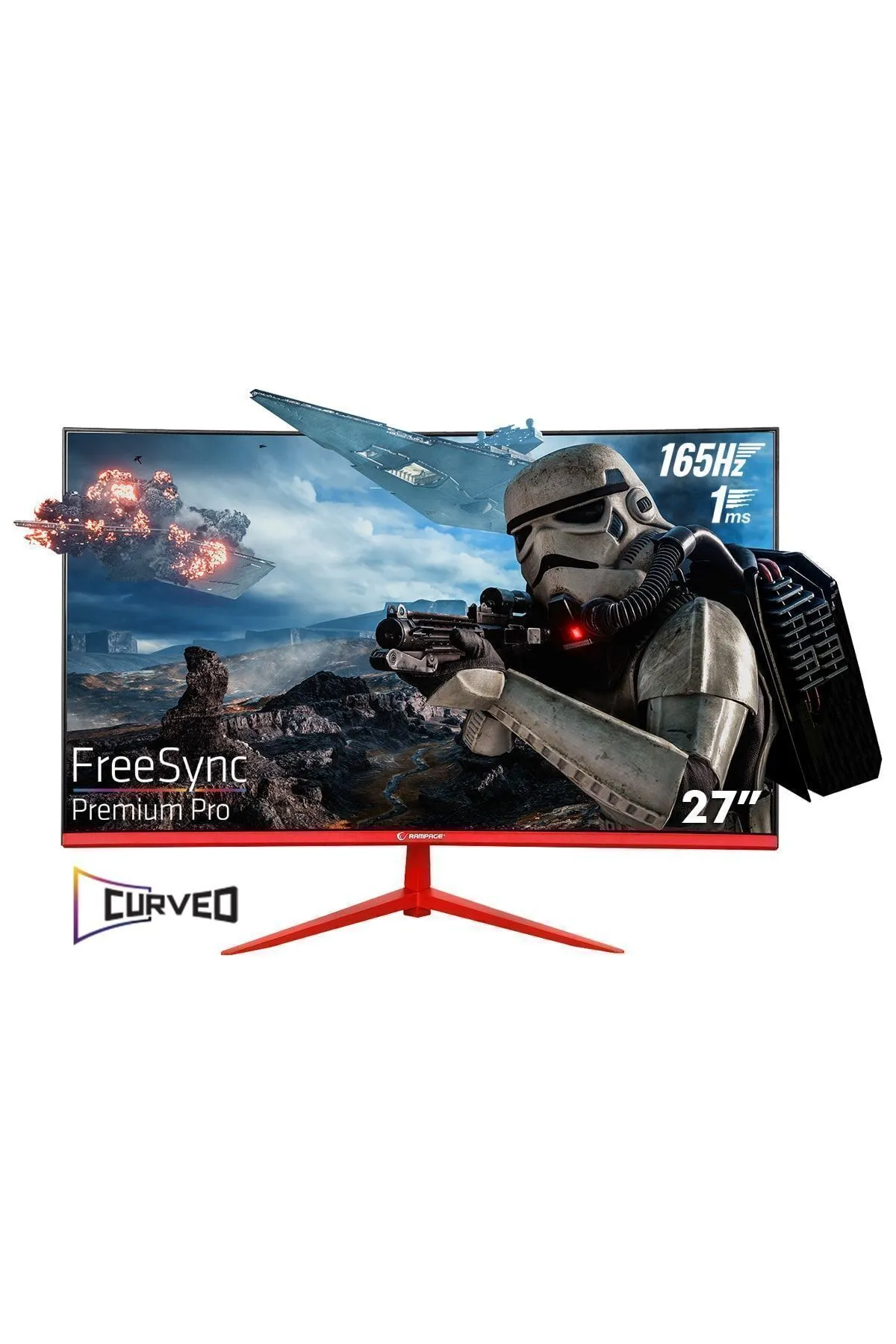 Rampage Blaze Bl 27r165c 27" 165hz 1ms Csot Va Full Hd Freesync Pc Curved Oyuncu Monitörü